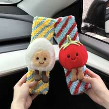 yucen Tomato Scrambled Egg Seat Belt Shoulder Pad Car Decor Car Accessory Cute Doll Creative Gift For Women - A - View 2