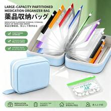 1 Set Portable Loose-Leaf Binder Storage Pocket, Waterproof Pill Bag, Travel Compartment Organizer, Silicone Makeup Storage Bag, Anti-Drop Storage Folder, Jewelry Organizer With Memo Classification - Set - View 10
