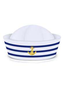 Hat With Ribbon Combination Sailor Hat For Boys And Girls Hat Decoration Accessory Set Hat Scarf Combination Cosplay Anime Costume Set Navy Style Outfit Event Costume Daily Wear Matching Party Gathering Holiday Outfit - Multicolor - View 5