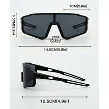 Men's Wraparound One-Piece Decor Eyewear, Colorful Coated Integrated Lens, Multi-Color Options, Fashion Accessories For Outdoor Styling - Multicolor - View 9