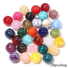 20pcs/Pack 20mm Acrylic Dual-Color Cloud Gradient Beads DIY Handmade Phone Chain Keychain Bag Charm Clothing Belt Decoration Large Diameter Beads - 20mm Two-tone Round Bead - View 11