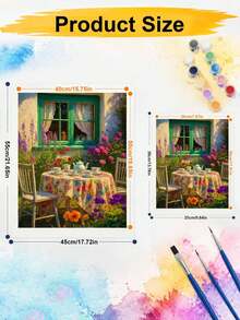 1 Set Of Digital Oil Painting Set, Suitable For Beginners, Afternoon Tea-Adult Beginner Set, Birthday Gift, Anniversary Gift, Holiday Gift, Home Decoration. - A - View 5
