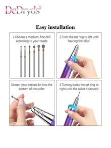 DeDryDS 5.0mm Nail Grinder Heads, 10pcs Set, Blue Round Storage Box, Multi-Color Options, Professional Callus Remover Suitable For Pedicure And Manicure - Multicolor - View 6