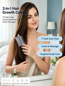 New Transparent Crystal Liquid-Drawing Comb, Dual-Purpose Hair Care And Massage Comb, Dirt-Proof Hair Care Comb, Minoxidil Scalp Oil Application Comb - Multicolor - View 6