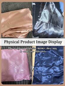Sarung Bantal Mewah Selembut Sutra - Bernapas, Ramah Kulit, Sentuhan Sejuk, Warna Polos, Penutup Amplop - Dapat Dicuci dengan Mesin, Sarung Bantal Sutra Imitasi Satin Es Tunggal, Hadiah Natal - MultiWarna - View 4