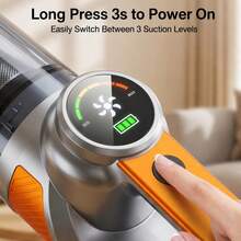 Handheld Wireless Car Vacuum Cleaner, A High-Power Handheld Vacuum Cleaner With Led Lighting And Multiple Nozzles, A Vacuum And Air Duster,Suitable For Cars, Homes, Offices, And Pets. 11.1V 2000mAh - Silver Orange - View 8