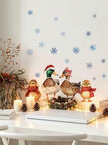 1pc/2pcs/4pcs, Multi-Style, Christmas Animal Wall Stickers, Duck, Swan, Dinosaur Patterns, Snowflake, Colorful Ball, Gift Box Decoration, Large Area Wall Decor Stickers, Suitable For Study, Dining Room, Living Room, Bedroom Background Wall - Multiple Styles - View 12