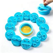 12pcs Funny Round Face Cookie Stamps With Round Cutter, 3D Smiling Face Cookie Press Mold, DIY Baking Tools, Suitable For Cookies, Fondant, Chocolate, Gingerbread, Pastry, Parent-Child Handmade Baking, Cake Decoration - View 4