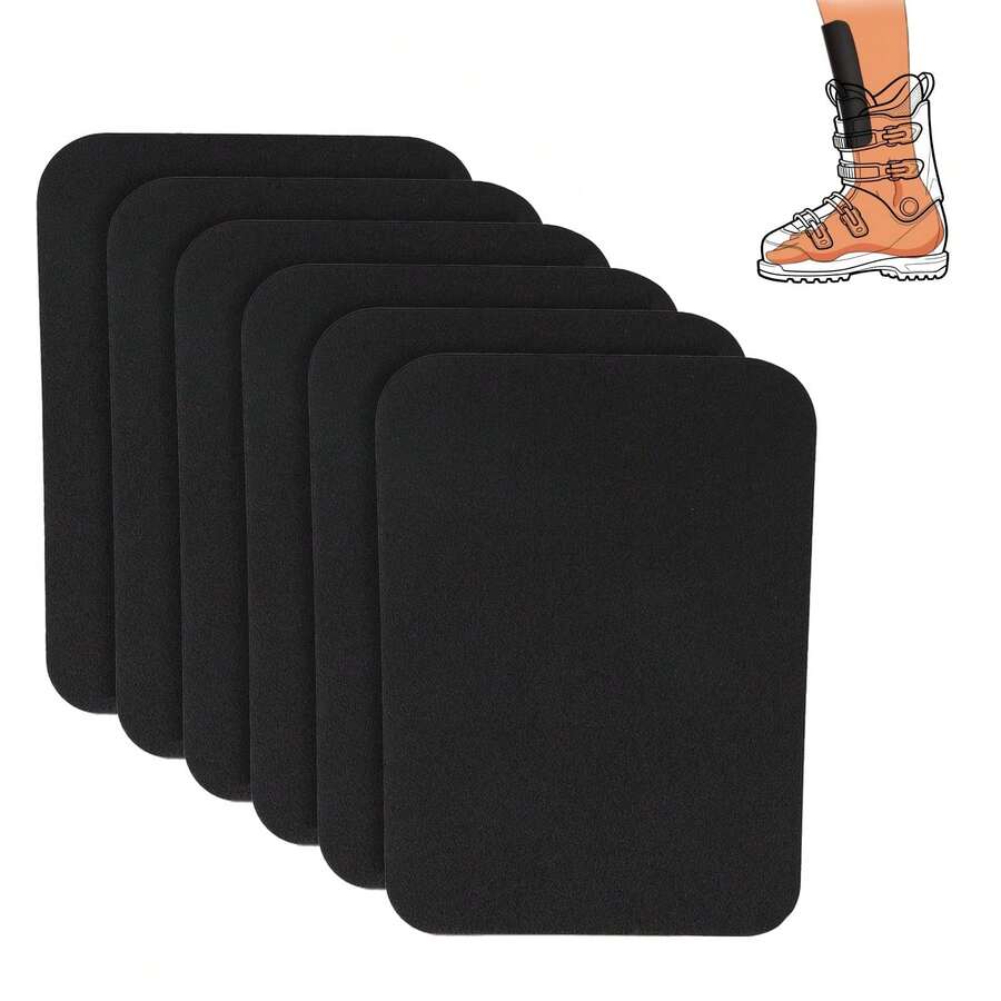 6pcs 16.5x12.7cm/6.5x5in Snowboard Shin Guards, Thickened Foam Cuttable Ski Shin Blockers Pads Protector For Ski Boot Liner Snowboarding Sports Protection Accessories - Multicolor - View 1