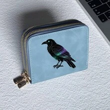 Crow Print Card Holder Lightweight Fashionable Wallet Suitable For Daily Use For Women Double Zipper Mini Wallet Purse Wallet Card Wallet - Multicolor - View 25