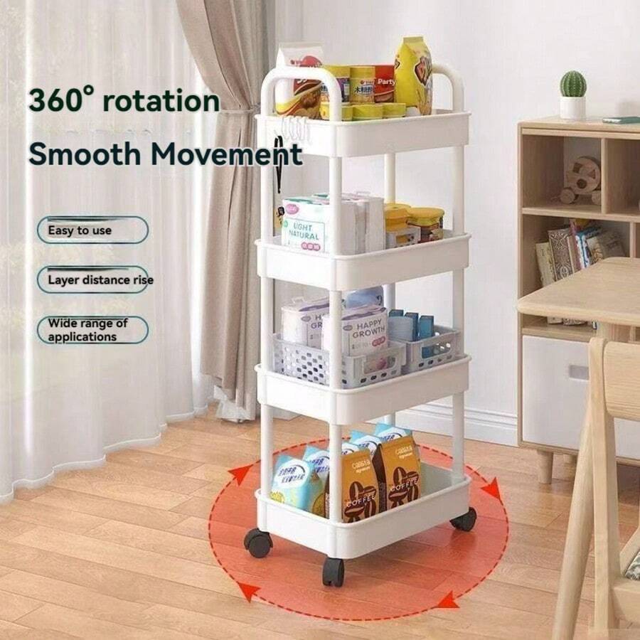 Multi-Layer Gap Storage Cart, Slim Independent Rolling Storage Rack, Suitable For Small Spaces, Refrigerator Side Storage Rack, Kitchen Bathroom Miscellaneous Storage Portable Cart, Home Space-Saving Storage Accessory