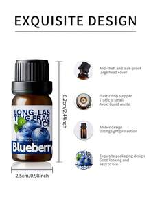 EMBRACEX. 10ml 藍莓精油，濃郁清新香氣，持久留香，適用於汽車香氛，舒緩心情，可用於擴香機、居家香氛產品，適合房間、客廳、廚房、辦公室等場所 - 水溶性 - 藍莓 - 查看 6
