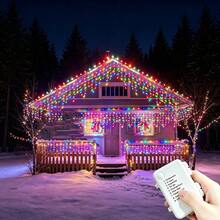 1pc 8-Function Battery Box Halloween Decoration Christmas Tree Decoration 45/80/96/150 Lights Icicle String Lights Birthday Wedding New Year Party Indoor String Lights Outdoor Eaves String Lights - Battery-powered Fairy Lights - View 13
