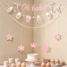 Mom-To-Be Celebration Party Decoration Banner Garland Baby Gender Reveal Backdrop Baby Shower Gift Party Baby Baptism Welcome Baby Party - Multicolor - View 18