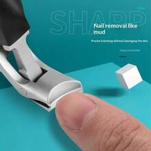 Professional Thick Nail Clippers Stainless Steel Ingrown Toenail Trimmer Curved Blade Anti-Splash Wide Jaw Manicure Tool - Angled Nail Clipper - View 4