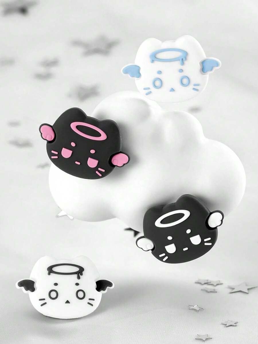 GeekShare 4pcs Angel Cat Design Silicone Joycon Thumb Grip Protector Covers For Switch 2 - View 1