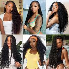 VALLBEST Crochet Human Hair Water Wave Knotless Feather Extension High Quality 60g/Pack 16~26 Inch Handmade Full Invisiable Knot With String Pre Looped Crochet Human Hair Pre-Separated Invisible Miracle Knots Hair Extension Wet And Wavy Lightweight Reusable - Natural Black - View 8