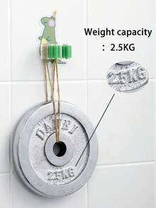 1/3pcs Cute Cartoon Mop Hooks Wall-Mounted, Self-Adhesive No-Drill Broom Holder, Multi-Purpose Storage Clips, Suitable For Mops, Brooms, Brushes, Umbrellas, Fun Animal Design, Bathroom Kitchen Storage, Cozy Home Decor - View 3
