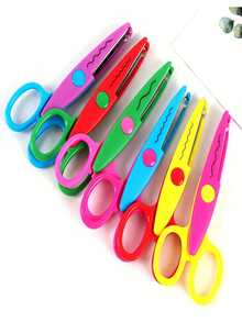 1/4/5/10pcs Handmade Scissors Set, Wavy Edge Paper Cutting Scissors, Multi-Functional Scissors, Paper Crafting, Cute Wavy Edge Scissors, Scissors Set, Asymmetrical Scissors, Handmade Design, Perfect For Creative Crafts, Home And School Use - Scissors - View 6