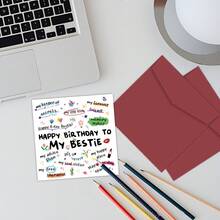 1pc Funny Birthday Greeting Card For Bestie - Happy Birthday Card For Soul Sister, Celebration Wishes For A Special Friend - Best Friend Birthday Card, Includes Envelope - A - View 3