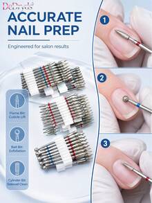 DeDryDS Diamond Nail Drill Bit Set, Suitable For Nail Drill, Electric File, Professional Carbide Drill Bit Set, Suitable For Acrylic Gel Nails, Home Nail Salon Use - Multicolor - View 5