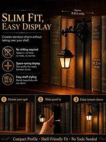 Lampu Meja Halloween Bergaya Vintage, Lampu Penahan Buku Mini Retro Mewah dengan Cahaya Hangat, Lampu Dekoratif Bertenaga Ganda USB & Baterai, Cocok untuk Ruang Belajar, Kantor, Perpustakaan, Hadiah Sempurna untuk Pecinta Buku - MultiWarna - View 7