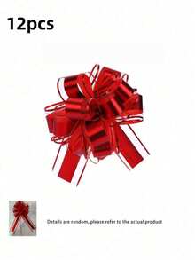 12/6/1pc Zipper Bow Gift Packaging Ribbon, Reusable, Suitable For Gift Boxes And Decoration, Gift Wrapping, Wedding Baskets, Birthday Party Gift Boxes, Floral Decoration, Christmas Gift Decoration, Party Supplies (Red) - Random - View 9