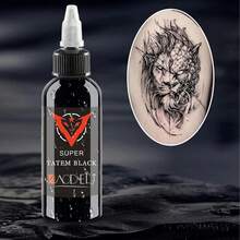 Professional Black Tattoo Ink 1 Bottle, 1oz Per Bottle, Suitable For Lining, Shading, And Blending, Durable Pigment - Black - View 4