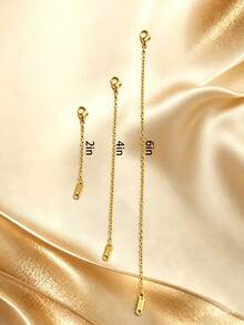 1/3pcs Stainless Steel 18K Gold Plated Necklace Extender Chain (304 Stainless Steel), Suitable For Necklaces, Bracelets, Anklets And Other DIY Jewelry - Tail Extension Chain - View 8