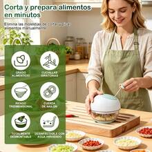 Multifunctional Vegetable Cutter, Kitchen Chopper, Chili Chopper, Vegetable Slicer, Garlic Grinder, Meat Chopper, Garlic Peeler - Multicolor - View 2