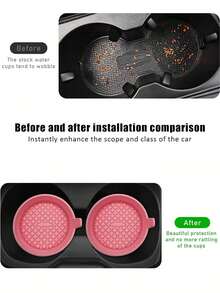 Universal Auto Cup Holder Pads 1/2PCS, Flexible Silicone Recessed Drink Coasters, Anti-Slip Cup Mats, Daily Vehicle Interior Decorative Supplies - Type a - View 5