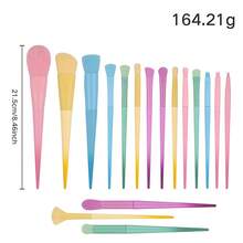 1/17Pcs Candy Color Gradient Makeup Brush Set, Soft Fluffy Powder Foundation Contour Eyeshadow Blending Brushes, Professional Cosmetic Beauty Tools - Multicolor - View 12