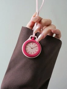 New Round Hanging Watch Creative Quartz Watch Fashion Versatile Backpack Bag Decoration Pendant Portable Small Clock - one-size - View 5