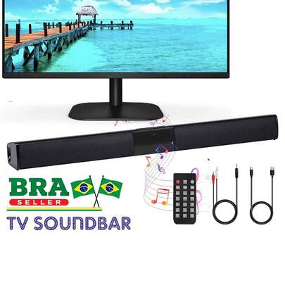 Barra de Som Estéreo de Alta Qualidade para TV, Sistema de Áudio com Controle Remoto, Entradas AUX RCA para Cinema em Casa