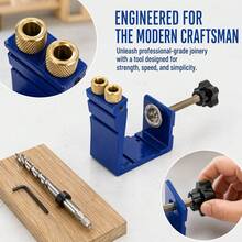 Pocket Hole Jig Kit 3-In-1 Metal Dowel Jig 15° Drilling Guide For Wood DIY - A - View 4