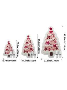 DAJIANG 1 buah Karpet Berbentuk Pohon Natal Warna Pink, Karpet Dapur, Karpet Lorong, Karpet Area, Cocok untuk Kamar Mandi, Dapur, Dalam Ruangan, Lorong, Kamar Tidur, Ruang Tamu, Samping Tempat Tidur, Dapat Dicuci dengan Mesin, Mudah Dibersihkan, Alas Anti Selip, Dekorasi Kamar Tidur, Gaya Musim Gugur/Musim Dingin - MultiWarna - View 3
