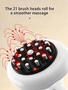 Cordless Handheld Electric Massager With 21 Rolling Heads & 9-Level Adjustable Vibration/Heat, LED Display, Rechargeable 1200mAh Battery, Portable Body Relaxation Tool For Neck, Back, Arms & Legs, Lightweight Design.Festival, Gift - 6103 - View 6