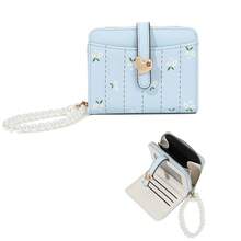 Women's Short PU Wallet, Fresh Floral Card Holder With Pearl Chain, Multi-Functional Coin Purse, Premium Cute Cartoon Card Holder - Multicolor - View 15