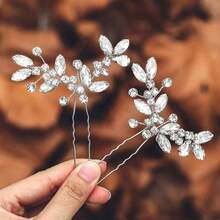 2Pcs Shiny Elegant Party Iron Hair Sticks Bridal Wedding Hair Accessories All Seasons - Color - View 3