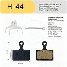 H-44 Resin Disc Brake Pads With Spring And Cotter Pin, Suitable For Hydraulic Disc Brake Bicycle Brake Pads For Road And Mountain Bikes - Black - View 6