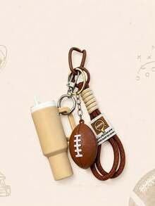 Sporty Football Bag Charm, Tennis Bag Charm, Mini Simulated Sports Water Bottle Bag Charm, Women's Multifunctional Bag Pendant, Cute Wallet Keychain And Backpack Charm, Fun Multi-Pendant Bag Accessory With Interesting Theme Design, Suitable For Personalizing Wallets, Backpacks, Handbags And Keys - Multicolor - View 5