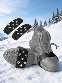 7-Prong Hook-And-Loop Ice Cleats, Portable Outdoor Wear, Non-Slip Crampons For Snowy Terrain, Rock Climbing, And Mountaineering - Multicolor - View 2