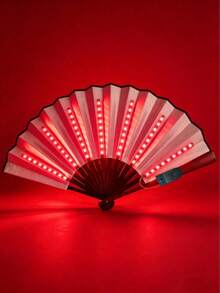 LED Light-Up Folding Fan, Collapsible Glowing Handheld Fan, Battery Powered Lighting Fan, Suitable For Party, Electronic Music Festival, Concert And Nightclub Stage Decoration - Luminous Fan - View 14