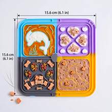 1pc Silicone Pet Licking Mat With Strong Suction Cups, Slow Feeding Licking Mat For Dogs And Cats, Non-Slip Licking Mat To Relieve Anxiety, Reduce Boredom, For Bathing And Grooming Training, Dishwasher - Multi-color - View 2