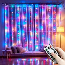 أضواء ستارة LED وامضة 8 وظائف 100/200/300/600، أضواء جنية تعمل بالطاقة USB مع جهاز تحكم عن بعد، مناسبة لديكور المنزل في الخريف، شجرة عيد الميلاد، حفلة الزفاف، غرفة النوم، عيد ميلاد الزفاف، ديكور الهالوين - ستارة ضوئية تعمل بمنفذ USB - مشاهدة 9