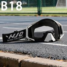 WJO Motorcycle Off-Road Goggles, Motorcycle Riding Windproof Glasses, Large Frame Wide Field Of View, Elastic Headband, Foam Face Padding, Windproof, Dustproof, Mountain Bike, Downhill, Outdoor Cycling Protective Eyewear, Multiple Colors Available - Multicolor - View 14