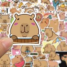 50pcs Cute Animal Series Stickers, Suitable For Laptop, Water Bottle, Refrigerator, Books, Luggage, Table, Helmet, Skateboard, Guitar, Scrapbook Decoration, DIY Label Gift Seal Stickers, Packaging Labels, Party Stickers - Multicolor - View 5