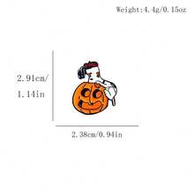 SNOOPY 1 قطعة دبوس معدني مطلي بالمينا بتصميم كرتوني كلاسيكي لسنووبي مع قرع الهالوين، إكسسوار قرطاسية، ديكور للعطلات، هدية هالوين (نمط عشوائي) - متعدد الألوان - مشاهدة 7