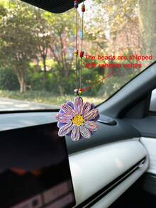 Creative Flower Car Hanging Ornament, Rearview Mirror Hanging Decoration, Car Interior Hanging Accessory, Car Rearview Mirror Decorative Pendant - A - View 10