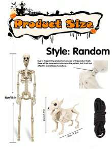 Movable Skeleton And Skeleton Dog Decor, Plastic Skeleton Set With Movable Joints, Scary Halloween Porch, Yard And Haunted House Party Props, Indoor And Outdoor Decoration, Halloween Party Decor - Skeleton Walking Dog - View 7